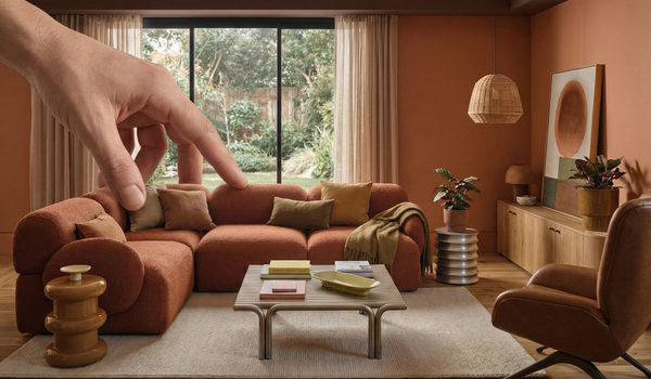 Hand choosing sofa