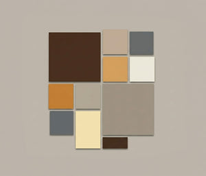 Set of color swatches on a beige background